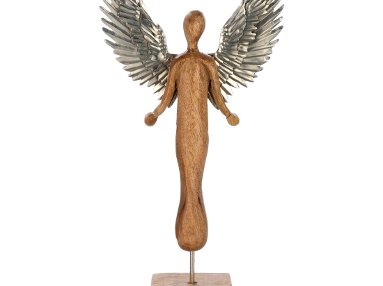 ΦΙΓΟΥΡΑ ΑΓΓΕΛΟΙ 'DIANA' ΞΥΛΟ ΜΑΝΓΚΟ ΕΚΡΟΥ 7X19X36.5CM