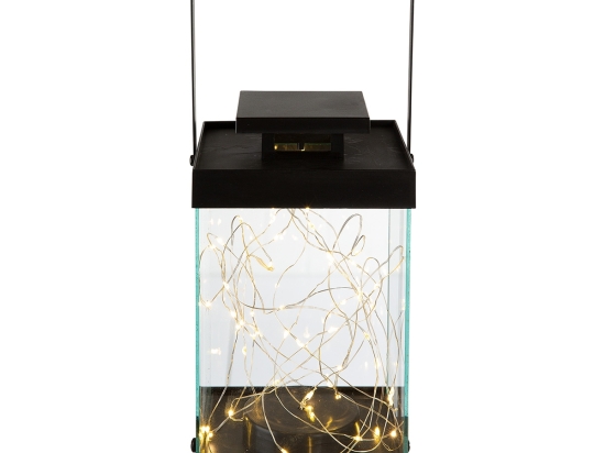 ΦΑΝΑΡΙ (LED) 'GLORIE' ΣΥΝΘΕΤΙΚΟ ΜΑΥΡΟ 13X14X30CM