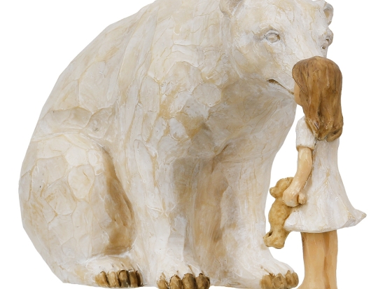 ΦΙΓΟΥΡΑ BEAR CHILD "ANIMAL LOVER" CHILD MOTIF ΠΟΛΥΡΕΖΙΝΗ ECRU PU 20X10X11.5CM