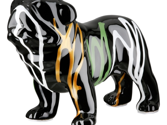  FIGURE DOG CERAMIC BLACK 22X10X16CM 22X10X16CM