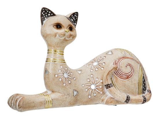 FIGURE CAT SYNTHETIC RESIN ΑΝΟΙΧΤΟ ΚΑΦΕ 21X8X12CM 21X8X12CM