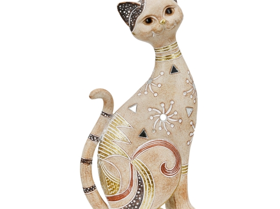  FIGURE CAT SYNTHETIC RESIN ΑΝΟΙΧΤΟ ΚΑΦΕ 11X10X23CM 11X10X23CM