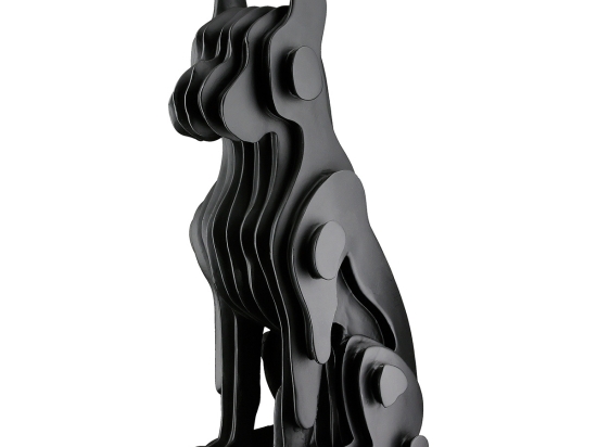  FIGURE DOG SYNTHETIC RESIN BLACK 13X15X29CM 13X15X29CM