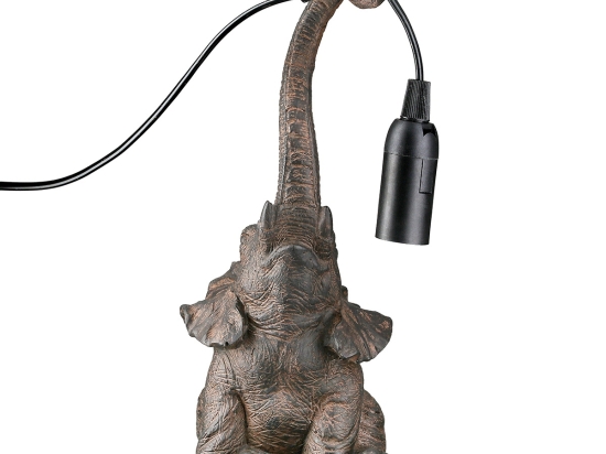 ΕΠΙΤΡΑΠΕΖΙΟ ΦΩΤΙΣΤΙΚΟ ELEPHANT ΣΥΝΘΕΤΙΚΗ ΡΗΤΙΝΗ ΚΑΦΕ 12X13X28CM 12X13X28CM
