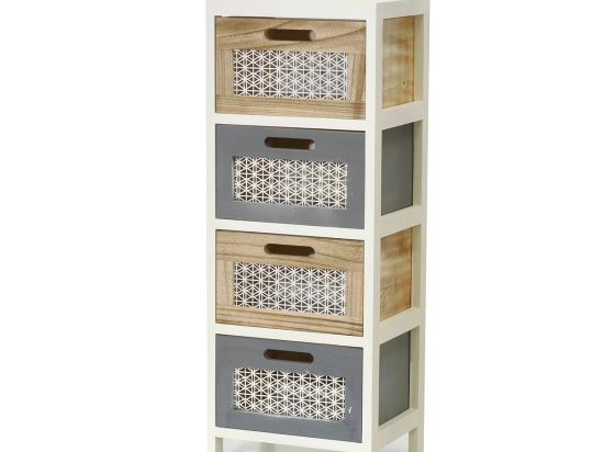 ΣΥΡΤΑΡΙΕΡΑ ΜΕ 4 ΣΥΡΤΑΡΙΑ ΤΡΙΧΡΩΜΗ ΞΥΛΟ 30X24X79CM