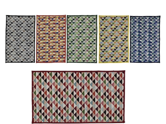 ΧΑΛΙ GOBELIN ΠΟΛΥΧΡΩΜΑ ΤΡΙΓΩΝΑ 70% POLYESTER/30% ΒΑΜΒΑΚΙ 50X110CM ΣΕ 6 ΣΧΕΔΙΑ