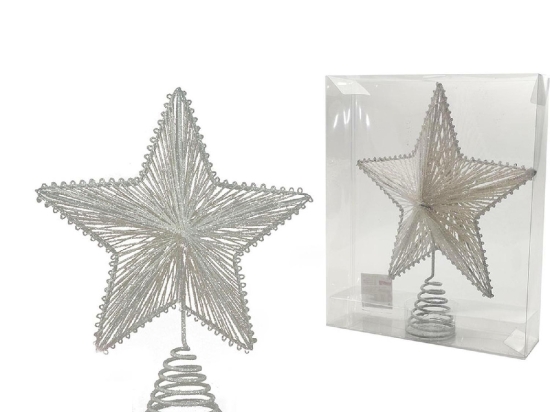 ΚΟΡΥΦΗ ΔΕΝΤΡΟΥ ΑΣΤΕΡΙ ΜΕ GLITTER ΛΕΥΚΟ 30CM