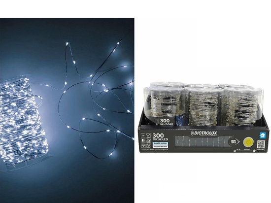 300 MICROLED ΕΣΩΤ. & ΕΞΩΤ. ΧΩΡΟΥ ΜΕ 8 ΠΡΟΓΡΑΜΜΑΤΑ ΚΑΙ ΜΕΤΑΣΧΗΜΑΤΙΣΤΗ ΨΥΧΡΟ ΛΕΥΚΟ ΦΩΣ ΔΙΑΦΑΝΟ ΚΑΛΩΔΙΟ ΜΗ ΕΠΕΚΤΕΙΝΟΜΕΝΟ IP