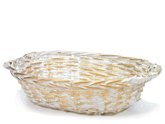 ΚΑΛΑΘΙ ΟΒΑΛ ΛΕΥΚΟ/ΧΡΥΣΟ 38X28CM
