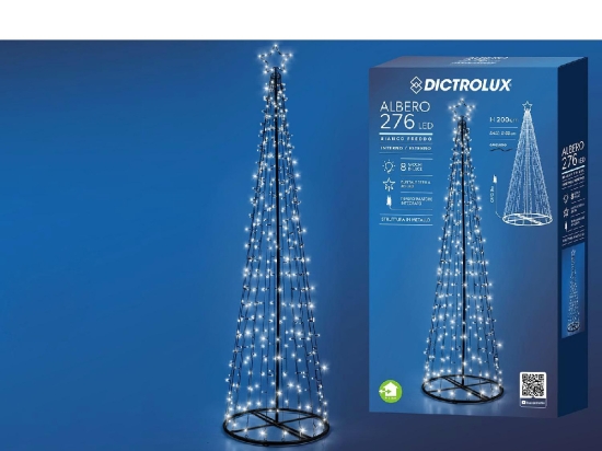 276 LED ΔΕΝΤΡΑΚΙ ΕΣΩΤ. & ΕΞΩΤ. ΧΩΡΟΥ ΜΕ 8 ΠΡΟΓΡΑΜΜΑΤΑ ΚΑΙ ΜΕΤΑΣΧΗΜΑΤΙΣΤΗ ΨΥΧΡΟ ΛΕΥΚΟ ΦΩΣ Φ60X200CM