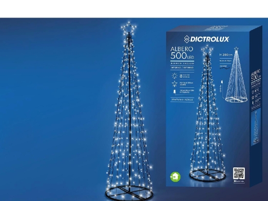 500 LED ΔΕΝΤΡΑΚΙ ΕΣΩΤ. & ΕΞΩΤ. ΧΩΡΟΥ ΜΕ 8 ΠΡΟΓΡΑΜΜΑΤΑ ΚΑΙ ΜΕΤΑΣΧΗΜΑΤΙΣΤΗ ΨΥΧΡΟ ΛΕΥΚΟ ΦΩΣ Φ70X280CM