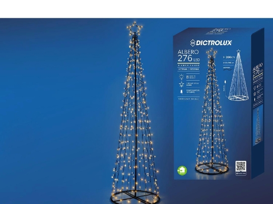 276 LED ΔΕΝΤΡΑΚΙ ΕΣΩΤ. & ΕΞΩΤ. ΧΩΡΟΥ ΜΕ 8 ΠΡΟΓΡΑΜΜΑΤΑ ΚΑΙ ΜΕΤΑΣΧΗΜΑΤΙΣΤΗ ΨΥΧΡΟ ΛΕΥΚΟ ΦΩΣ Φ60X200CM