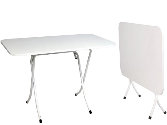 ΤΡΑΠΕΖΙ ΠΤΥΣΣΟΜΕΝΟ ΛΕΥΚΟ ΜΕΤΑΛΛΟ 70X110CM