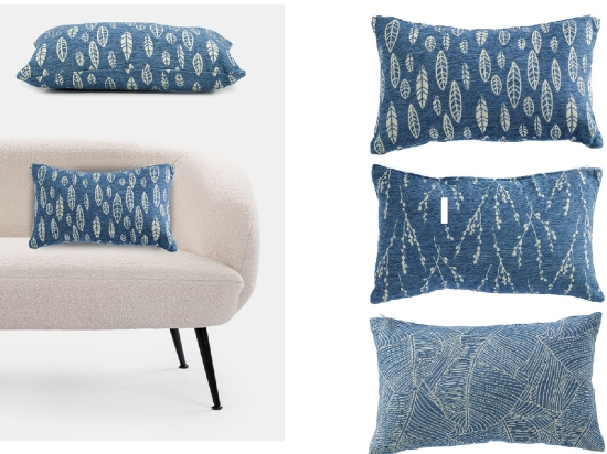ΜΑΞΙΛΑΡΙ JACQUARD ΜΠΛΕ/ΛΕΥΚΟ 100% ΠΟΛΥΕΣΤΕΡΑΣ 30X50CM ΣΕ 3 ΣΧΕΔΙΑ