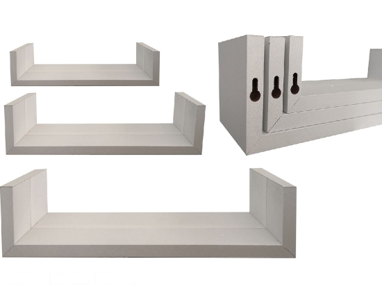 ΡΑΦΙΑ ΤΟΙΧΟΥ ΛΕΥΚΟ MDF 42X20X10CM 3ΤΜΧ