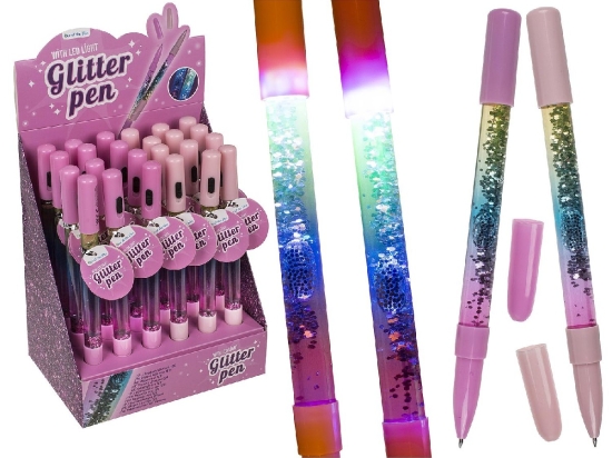 ΣΤΥΛΟ ΜΕ GLITTER ΚΑΙ ΦΩΣ ΠΛΑΣΤΙΚΟ 15CM ΣΕ 2 ΧΡΩΜΑΤΑ