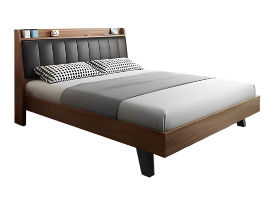 ΚΡΕΒΑΤΙ FRANKLY PAKOWORLD MDF-PU ΣΕ ΚΑΡΥΔΙ-ΜΑΥΡΟ ΑΠΟΧΡΩΣΗ 150X200ΕΚ