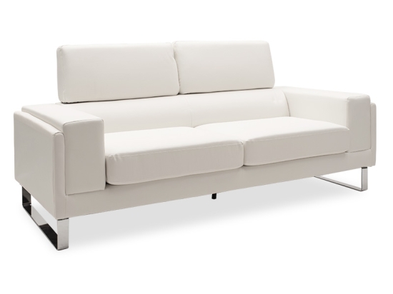 ΚΑΝΑΠΕΣ SHEA PAKOWORLD 3ΘΕΣΙΟΣ PU IVORY-INOX 198X80X87ΕΚ