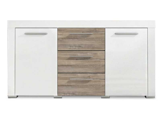 ΜΠΟΥΦΕΣ AVIO PAKOWORLD ΜΕ 3 ΣΥΡΤΑΡΙΑ ΧΡΩΜΑ GLOSS ΛΕΥΚΟ - ΚΑΦΕ 160X40X85ΕΚ