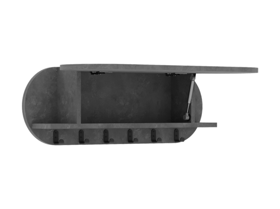 ΚΡΕΜΑΣΤΡΑ ΤΟΙΧΟΥ KROMA PAKOWORLD ΓΚΡΙ ΜΕΛΑΜΙΝΗΣ 84X15.5X28.5ΕΚ