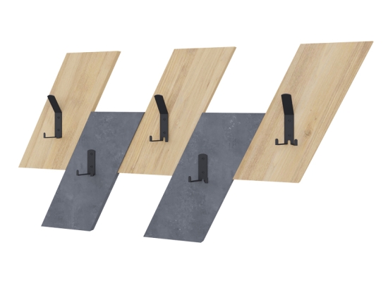 ΚΡΕΜΑΣΤΡΑ ΤΟΙΧΟΥ LIVY PAKOWORLD OAK-ΓΚΡΙ ΜΕΛΑΜΙΝΗΣ 75.2X1.8X45.3ΕΚ