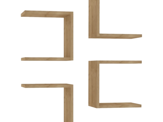 ΡΑΦΙΕΡΑ ΤΟΙΧΟΥ PERARI PAKOWORLD 4ΤΕΜ.ΣΕ OAK  ΑΠΟΧΡΩΣΗ 30X19.6X30ΕΚ