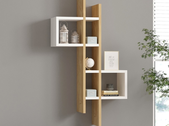 ΡΑΦΙΕΡΑ ΤΟΙΧΟΥ GAREL PAKOWORLD ΣΕ OAK-ΛΕΥΚΗ ΑΠΟΧΡΩΣΗ 53,8X19,6X108ΕΚ