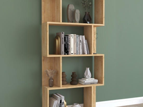 ΒΙΒΛΙΟΘΗΚΗ KADU PAKOWORLD ΣΕ OAK ΑΠΟΧΡΩΣΗ  72X22X147ΕΚ
