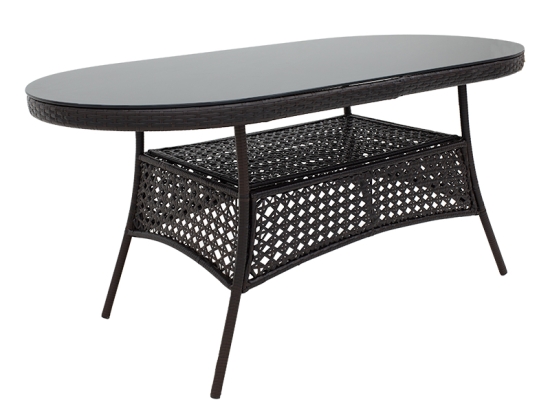ΤΡΑΠΕΖΙ CELLIN PAKOWORLD ΜΕΤΑΛΛΟ-PE RATTAN ΚΑΦΕ 160X80X77ΕΚ