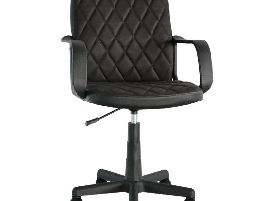 ΚΑΡΕΚΛΑ ΓΡΑΦΕΙΟΥ ARTELIBRE THIRINA ΜΑΥΡΟ ΥΦΑΣΜΑ/PVC 56X57X85-97CM