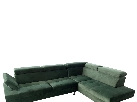 ΚΑΝΑΠΕΣ ΓΩΝΙΑΚΟΣ ARTELIBRE OZMA ΠΡΑΣΙΝΟ ΥΦΑΣΜΑ 254X160X70CM