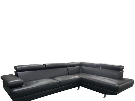 ΚΑΝΑΠΕΣ ΓΩΝΙΑΚΟΣ ARTELIBRE MASAL ΜΑΥΡΟ PU 280X185X85CM