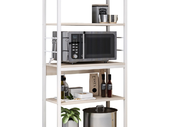 ΡΑΦΙΕΡΑ ΚΟΥΖΙΝΑΣ ARTELIBRE PUFFIN MAPLE/ΛΕΥΚΟ MDF/ΜΕΤΑΛΛΟ 50X30X129CM