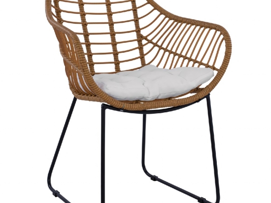 ΠΟΛΥΘΡΟΝΑ ΚΗΠΟΥ ARTELIBRE ABURIUS ΦΥΣΙΚΟ/ΜΑΥΡΟ RATTAN/ΜΕΤΑΛΛΟ 63X60X83.5CM