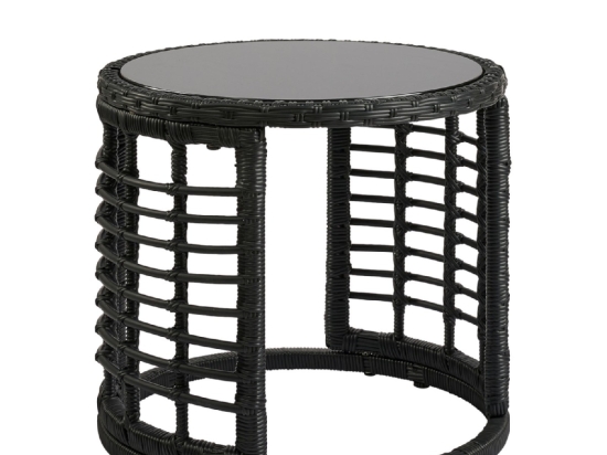 ΤΡΑΠΕΖΑΚΙ ΚΗΠΟΥ ARTELIBRE AURIUS ΜΑΥΡΟ RATTAN/ΓΥΑΛΙ Φ45X40CM