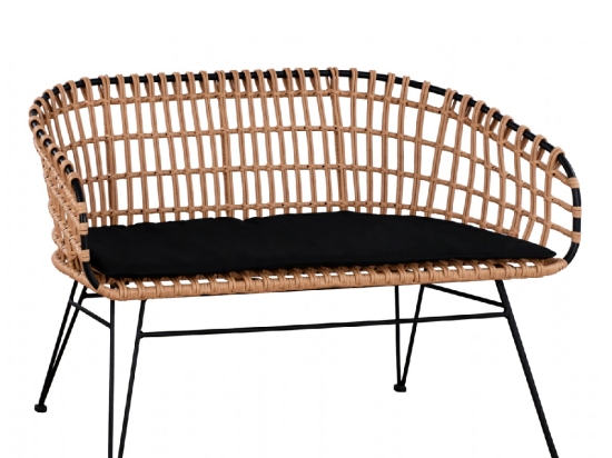 ΚΑΝΑΠΕΣ ΚΗΠΟΥ ARTELIBRE ARVENIUS ΦΥΣΙΚΟ/ΜΑΥΡΟ RATTAN 124X57X77CM