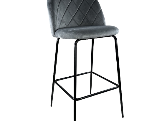ΣΚΑΜΠΟ BAR ARTELIBRE UNDERHILL ΓΚΡΙ/ΜΑΥΡΟ ΒΕΛΟΥΔΟ/ΜΕΤΑΛΛΟ 45X53X98CM
