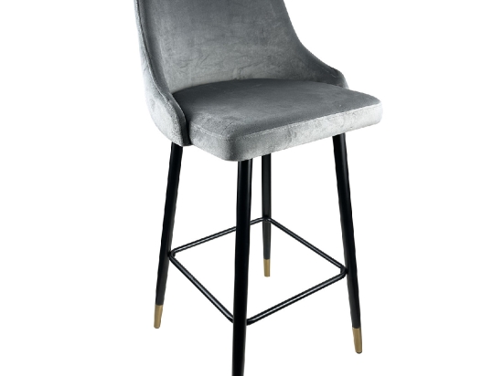 ΣΚΑΜΠΟ BAR ARTELIBRE MANHATTAN ΓΚΡΙ/ΜΑΥΡΟ ΒΕΛΟΥΔΟ/ΜΕΤΑΛΛΟ 51X57X110CM