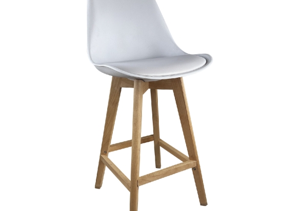 ΣΚΑΜΠΟ BAR ARTELIBRE BRONX ΛΕΥΚΟ PP/PU/ΞΥΛΟ 57.5X49X105CM