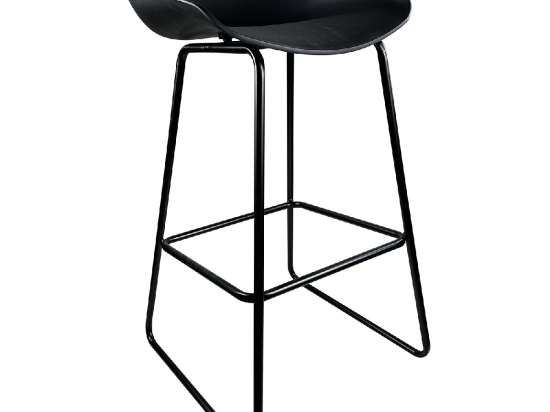 ΣΚΑΜΠΟ BAR ARTELIBRE VICTORY ΜΑΥΡΟ PP/ΜΕΤΑΛΛΟ 43X42X85CM