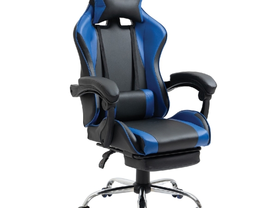 ΚΑΡΕΚΛΑ ΓΡΑΦΕΙΟΥ ARTELIBRE GAMING BRAY ΜΠΛΕ/ΜΑΥΡΟ PVC 67X50X120-127CM