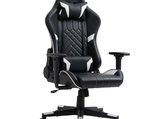 ΚΑΡΕΚΛΑ ΓΡΑΦΕΙΟΥ ARTELIBRE GAMING NASS ΜΑΥΡΟ/ΛΕΥΚΟ PVC 72X55X122-131CM