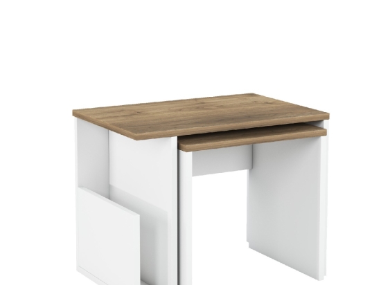 ΤΡΑΠΕΖΑΚΙ ΒΟΗΘΗΤΙΚΟ ARTELIBRE IRIA ΛΕΥΚΟ/ΚΑΡΥΔΙ 44X60X38/40X43X46CM ΣΕΤ 2ΤΜΧ