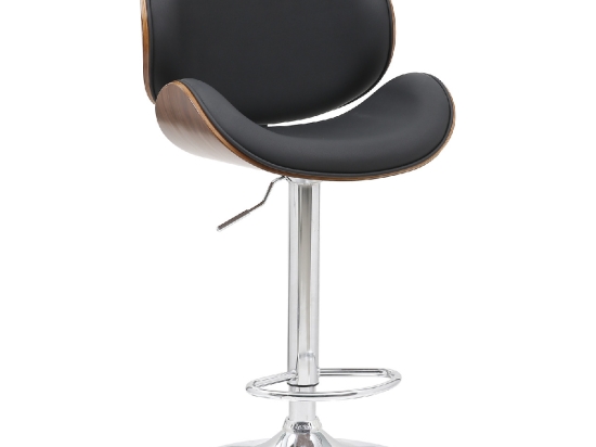 ΣΚΑΜΠΟ BAR ARTELIBRE BEATRICE ΜΑΥΡΟ/ΚΑΦΕ ΞΥΛΟ/PU/ΑΛΟΥΜΙΝΙΟ 50X52.5X94.5-116CM