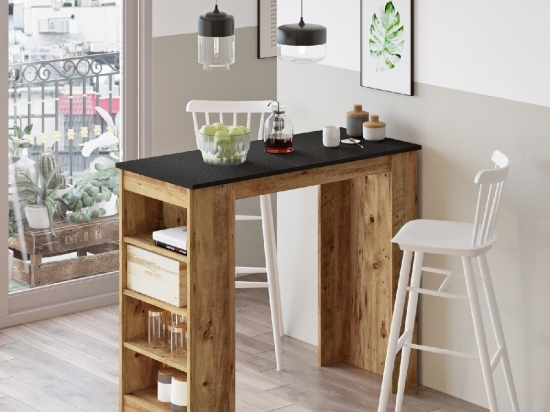 ΤΡΑΠΕΖΙ BAR ARTELIBRE BROCKLEY ΠΕΥΚΟ/ΜΑΥΡΟ ΜΟΡΙΟΣΑΝΙΔΑ 120X51.6X101.8CM