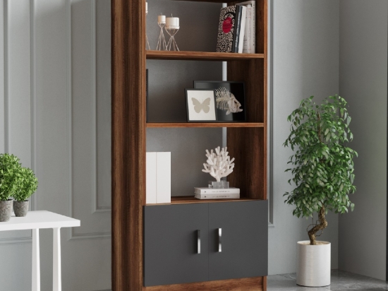ΒΙΒΛΙΟΘΗΚΗ ARTELIBRE EDGWARE BAROQUE/ΑΝΘΡΑΚΙ ΜΟΡΙΟΣΑΝΙΔΑ 63.6X37.6X140CM