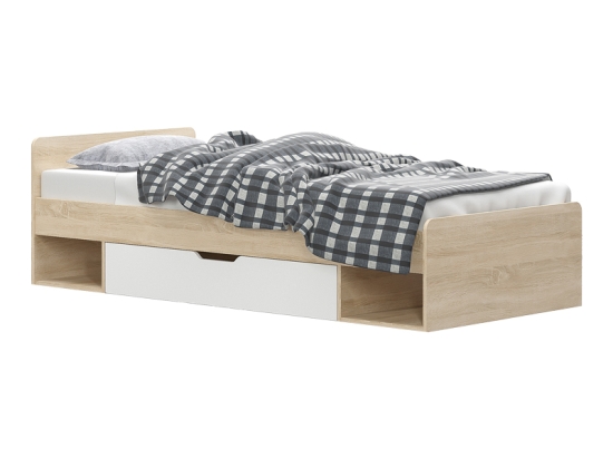ΚΡΕΒΑΤΙ ΜΕ ΣΥΡΤΑΡΙ LETTO PAKOWORLD ΣΕ OAK - ΛΕΥΚΟ ΑΠΟΧΡΩΣΗ 90X200ΕΚ
