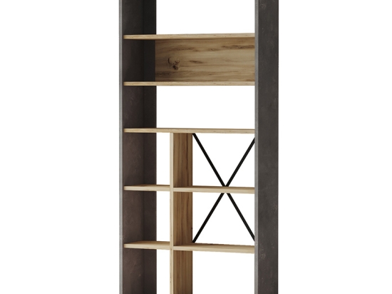 ΒΙΒΛΙΟΘΗΚΗ VIVA PAKOWORLD ΑΝΘΡΑΚΙ ANTIQUE-SONOMA 75.5X25X170ΕΚ