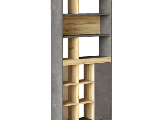 ΒΙΒΛΙΟΘΗΚΗ ZEST PAKOWORLD ΑΝΘΡΑΚΙ ANTIQUE-SONOMA 75.5X25X170ΕΚ