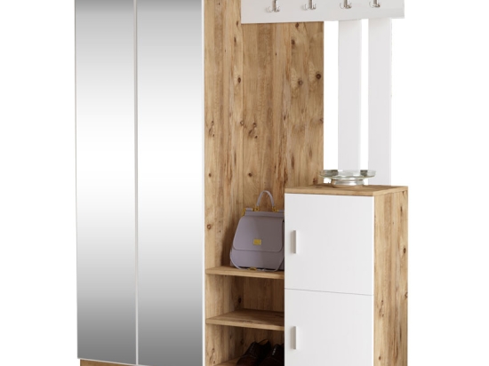ΕΠΙΠΛΟ ΕΙΣΟΔΟΥ DOORSE PAKOWORLD ΜΕΛΑΜΙΝΗΣ ΛΕΥΚΟ-SONOMA 147.5X35X180ΕΚ